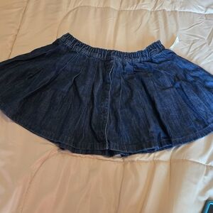 Denim Mini Skirt with Elastic Waist